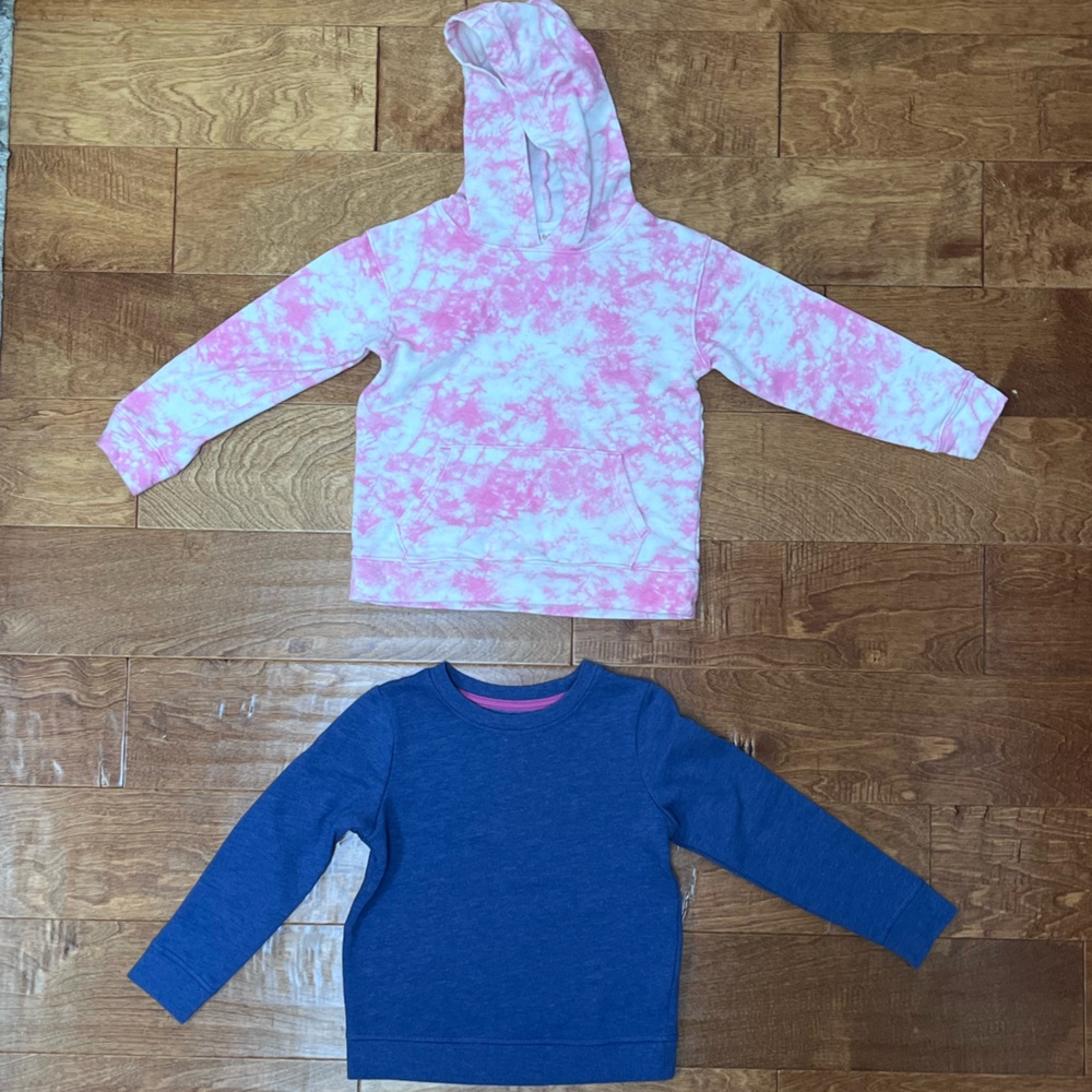 Toddler Girls Cat and Jack Sweatshirts - 5T - 2 included! - Hoodie + Crewneck